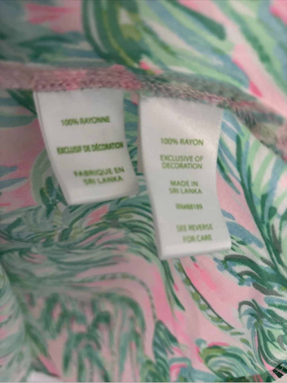 Lilly Pulitzer Hollie Tunic Dress Palm Trees Pink Blossom Large - Picture 7 of 11